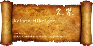 Krista Nikolett névjegykártya