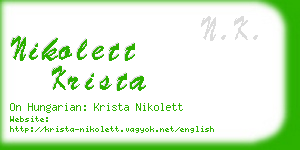 nikolett krista business card